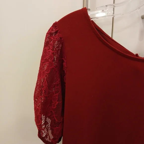 Adrienne Vittadini Dark Red Blouse Top - Picture 8 of 11